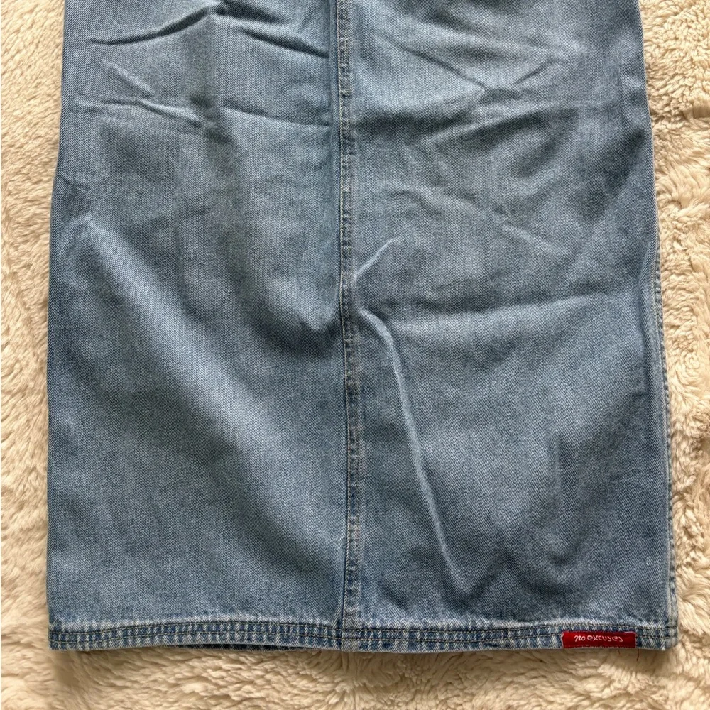VTG No Excuses Femme Fatale High Rise Denim Midi Skirt - Picture 4 of 12